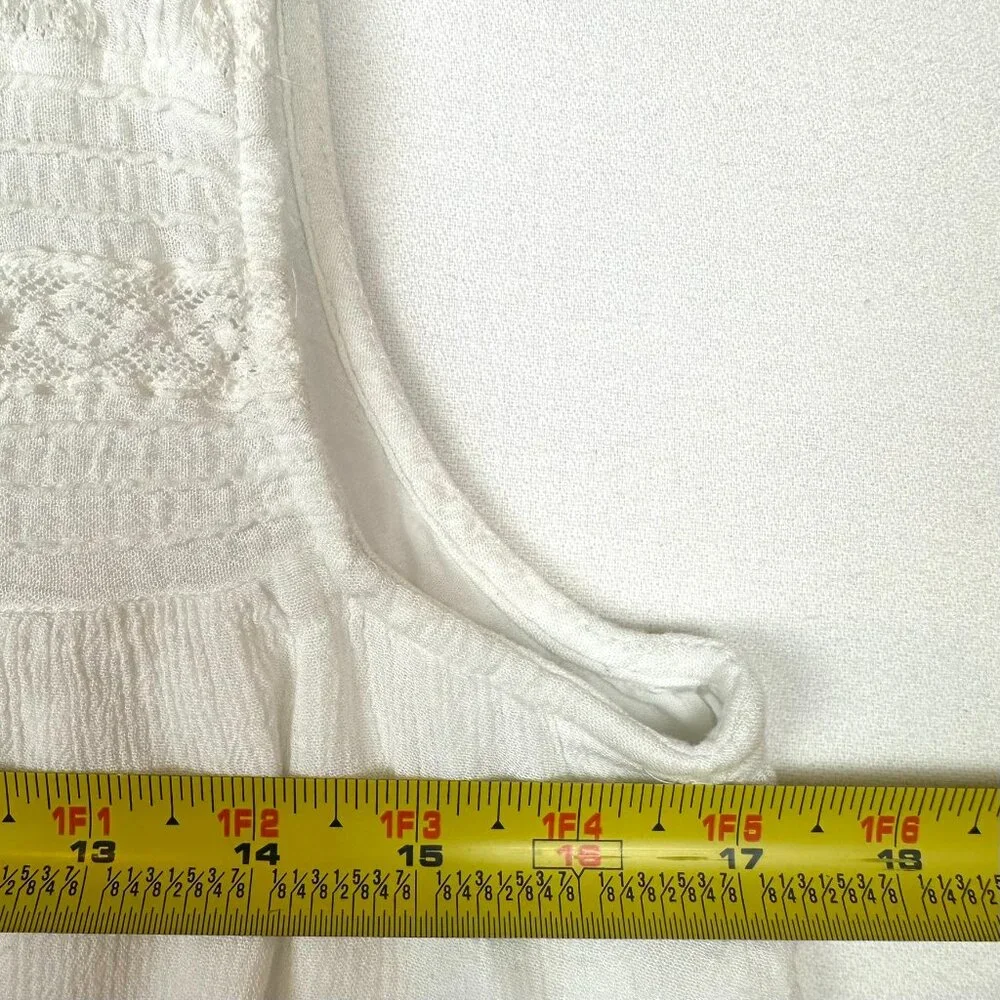 Meadow & Rue Anthropologie Button down Tank White Boho Cottagecore‎